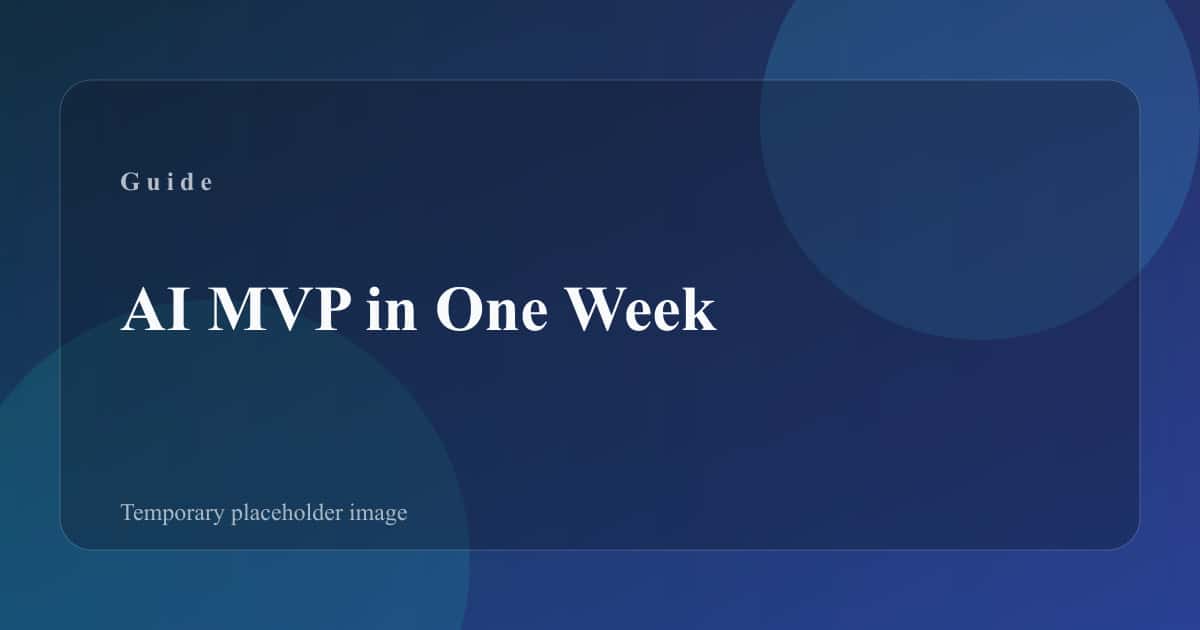 Seven-day MVP plan on a sticky-note wall