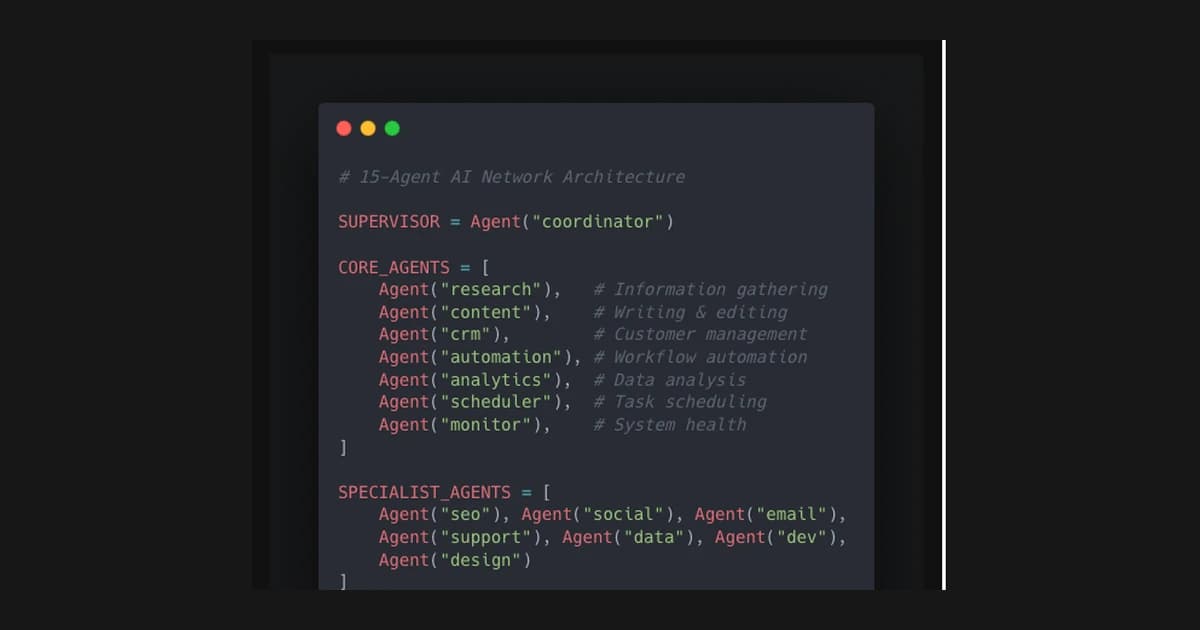 Illustration for How I Built a 15-Agent AI Network (And What It Actually Costs)